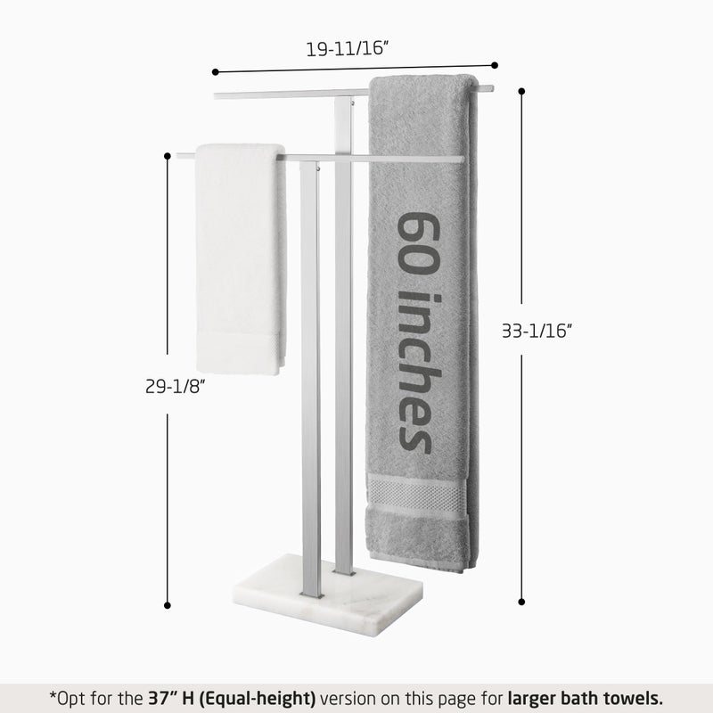 KES Standing Towel Racks for Bathroom 2-Tier, Floor Towel Rack Stand with Heavy Marble Base, Upgrade Steady Freestanding Design, Pro-Grade 18/8 Stainless Steel Brushed Finish, BTH217-2 - Image 5
