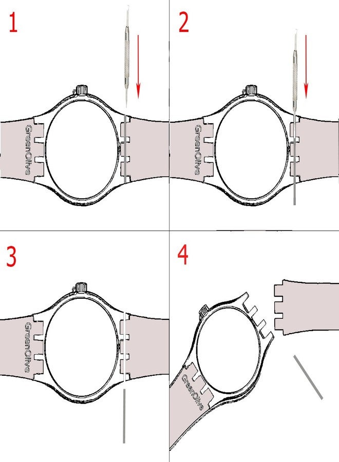 GreenOlive Ultra-thin Replacement Waterproof Silicone Rubber Watch Strap Watch Band for Swatch Skin Series (16mm, Fuscia) - Image 3