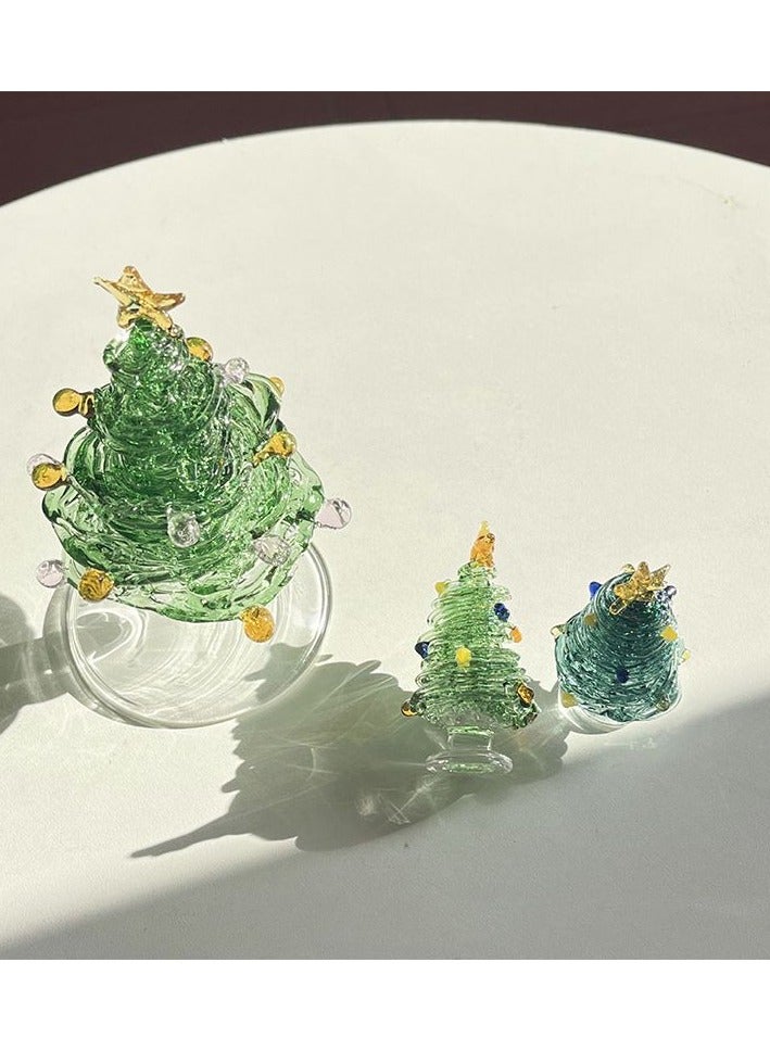 Glass Brushed Christmas Tree Desktop Decoration Zibo Glass Decoration  - Image 2