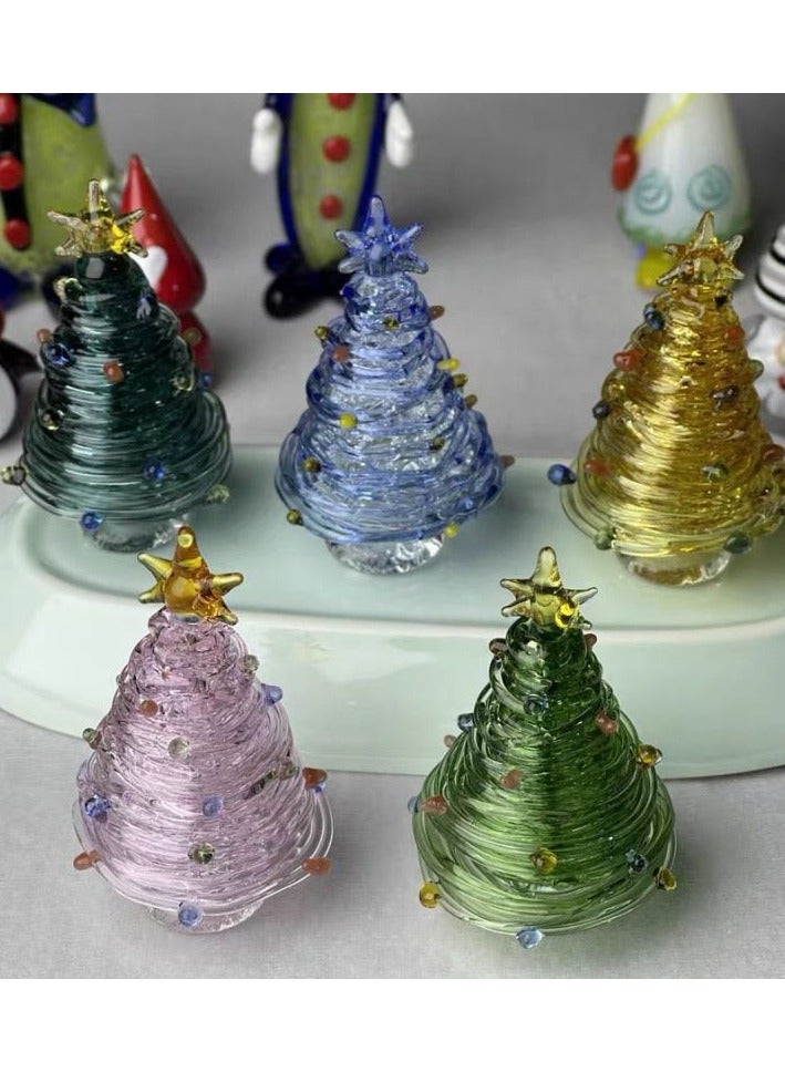 Glass Brushed Christmas Tree Desktop Decoration Zibo Glass Decoration  - Image 3