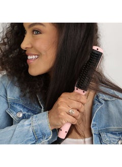 Calista Triangl Pro Heated Detailer Brush, Smoothing, Anti-Frizz Professional Heat Styling Brush, Burn-Free Firm Bristles, Ionic and Ceramic Technology, 5 Heat Settings (11", Cheetah)  - Image 3