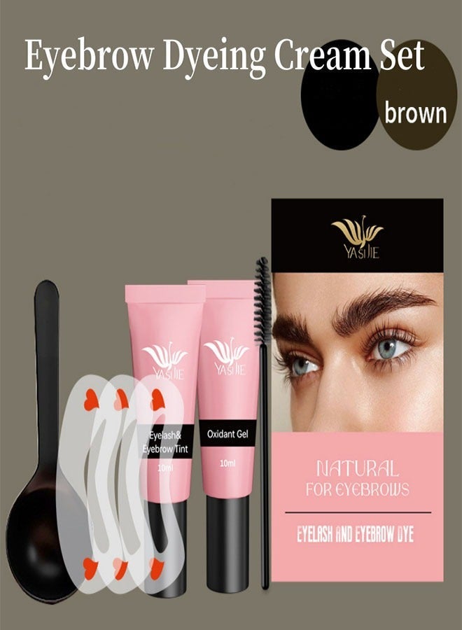 Generic 2-In-1 Eyelash & Eyebrow Tint Dye Kit, Professional Lash & Brow Color Kit, Lasting for 6 Weeks DIY Hair Coloring for Salon Home Use 10ml (Brown)  - Image 1