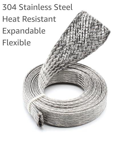 Electriduct 5/8" Stainless Steel Braided Sleeving 304SS Metal Flexible Expandable Mesh Sleeve - 10 Feet - Image 3
