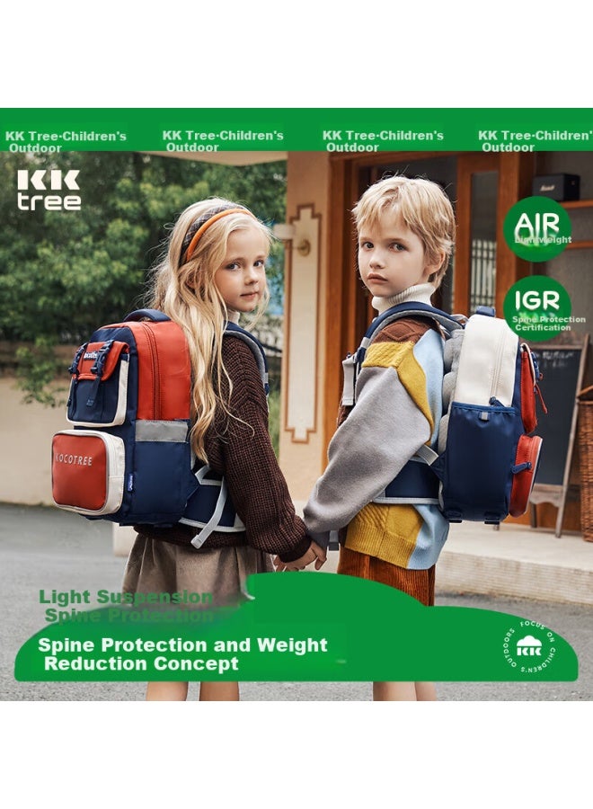 Kocotree Kk Tree Backpack Primary School Students Lightweight Boys Girls 4-6 Grade Large Capacity Children Backpack Red XL - Image 1