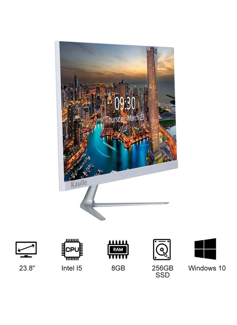 Kaulle - All In One PC 23.8 Inch All In One Computer,Intel Core I5 3320M Processor,8 GB Ram,256 GB SSD,With Keyboard And Mouse Windows 10 Pro All In One Desktop Computer White KLY238B2 - Image 1