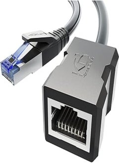 KabelDirekt – 10m – LAN & Ethernet extension cable (RJ45 female coupler/male connector, extends network cables with full data transfer speed – CAT 7, 10Gbit/s, SF/FTP shielding, black)
