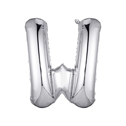 JUST PARTY Silver Letters Alphabets Foil Balloons for Birthday/Anniversary/Bachelorette/Wedding/Farewell & Other Ocassions, Make Your Own Custom Phrase - Image 1