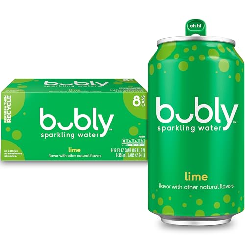 bubly Sparkling Water Lime Zero Sugar  Zero Calories Seltzer Water 12 Fl Oz Cans Pack of 8 - Image 1