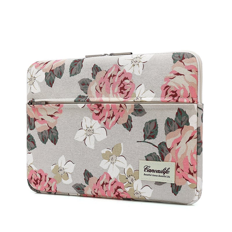 Canvaslife Pink Rose Patten Laptop Sleeve 14 inch 14.0 inch Laptop case Bag - Image 1