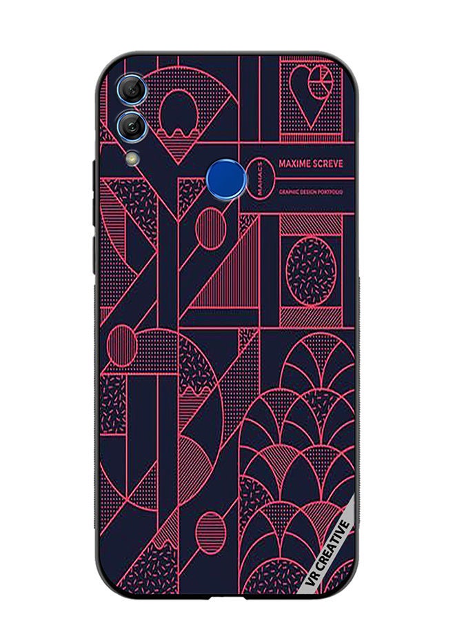 Protective Case Cover For Honor 10 Lite Geometric Design Multicolour