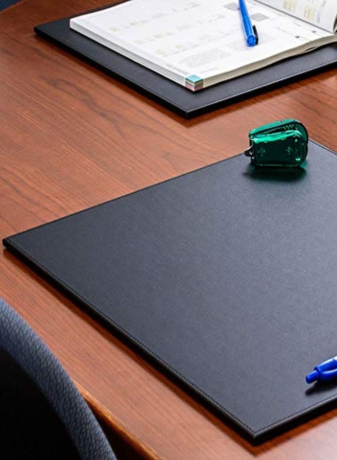 Dacasso Black Leatherette 17" x 14" Conference Table Pad with Stitched Edging - Image 5