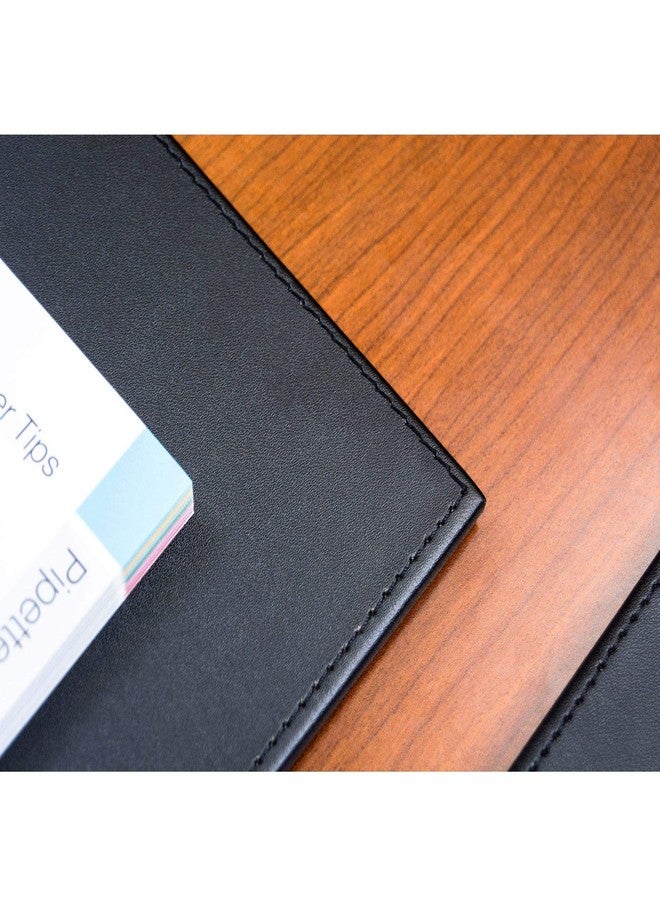 Dacasso Black Leatherette 17" x 14" Conference Table Pad with Stitched Edging - Image 4