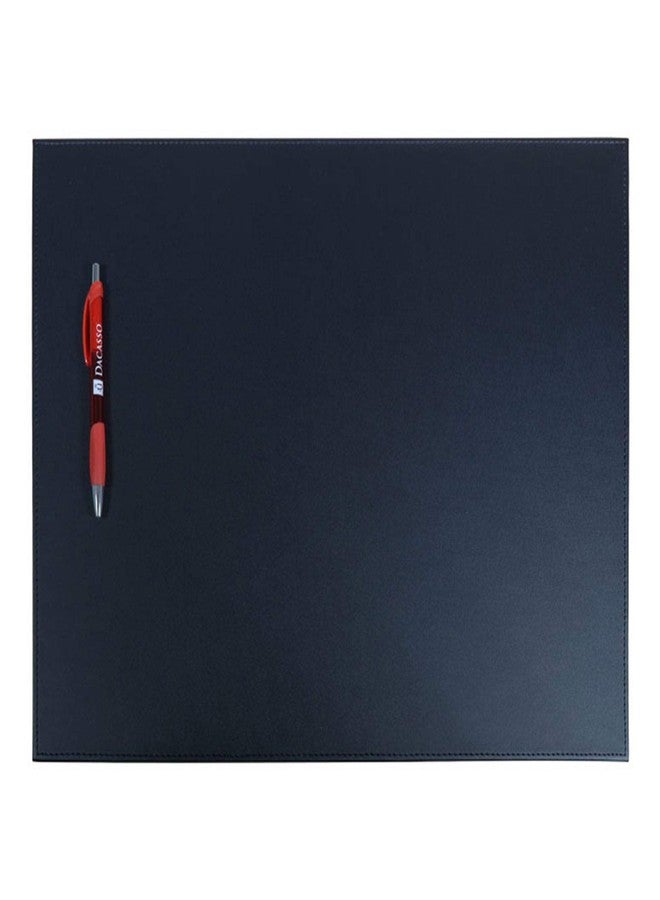 Dacasso Black Leatherette 17" x 14" Conference Table Pad with Stitched Edging - Image 1