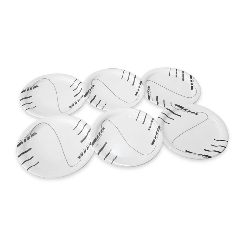 Superware Pure Melamine Buffet Plate Set Strip Ropes 125 6 nos Stain Free Glazed Finish - Image 5