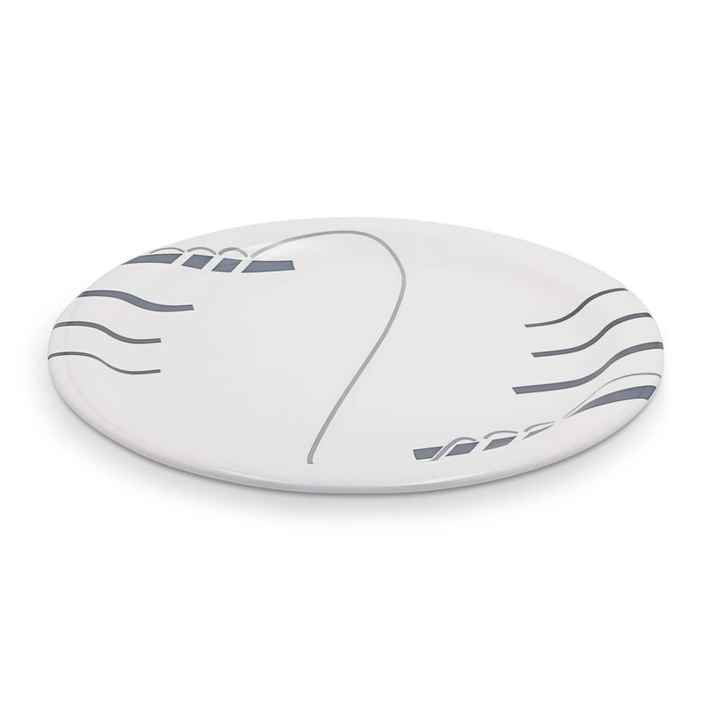 Superware Pure Melamine Buffet Plate Set Strip Ropes 125 6 nos Stain Free Glazed Finish - Image 3