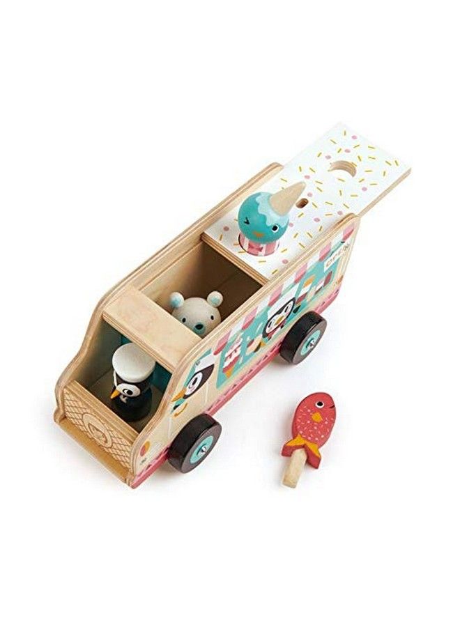 Tender Leaf Toys عربة الطعام على طراز شاحنة الآيس كريم من بينغوين - طعام مزيف للعب التظاهر يشجع على اللعب الدور ويطور المهارات الاجتماعية للأطفال من 18 شهرًا وما فوق - Image 3