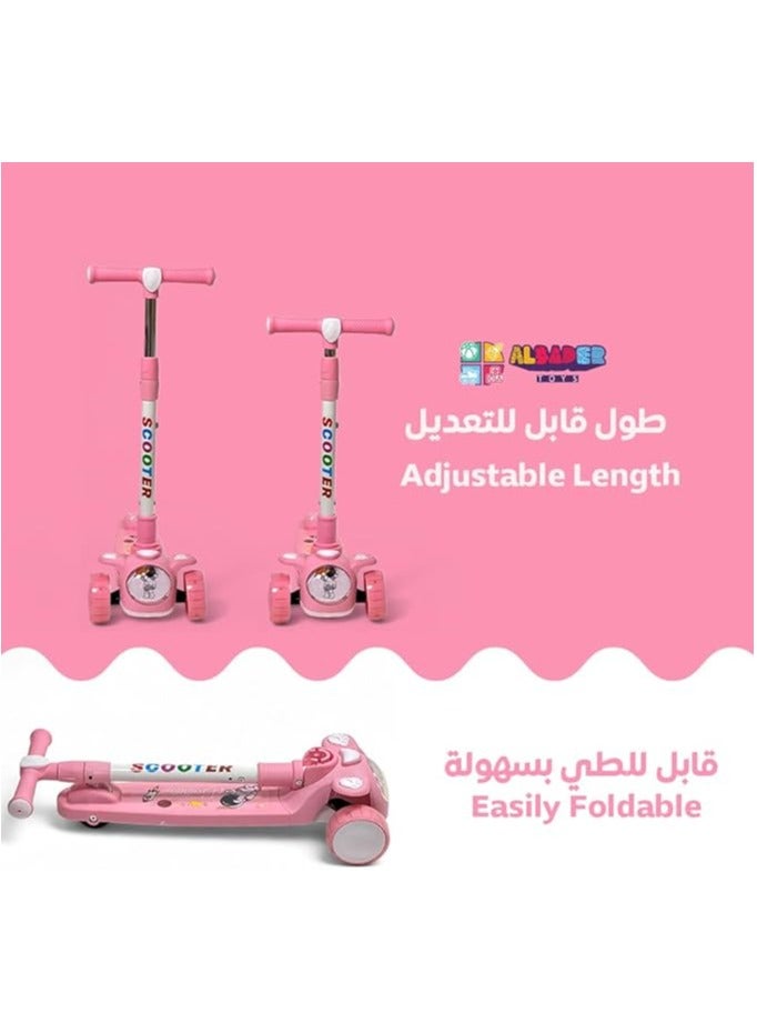 البدر سكوتر يدوي سريع من البدر، سكوتر بليز برو من بلاستيك PVC، سكوتر توازن قابل للطي، سكوتر دفع بمقبض قابل للتعديل، خفيف الوزن ومضاد للانزلاق، سكوتر هدية للاطفال الصغار - Image 2