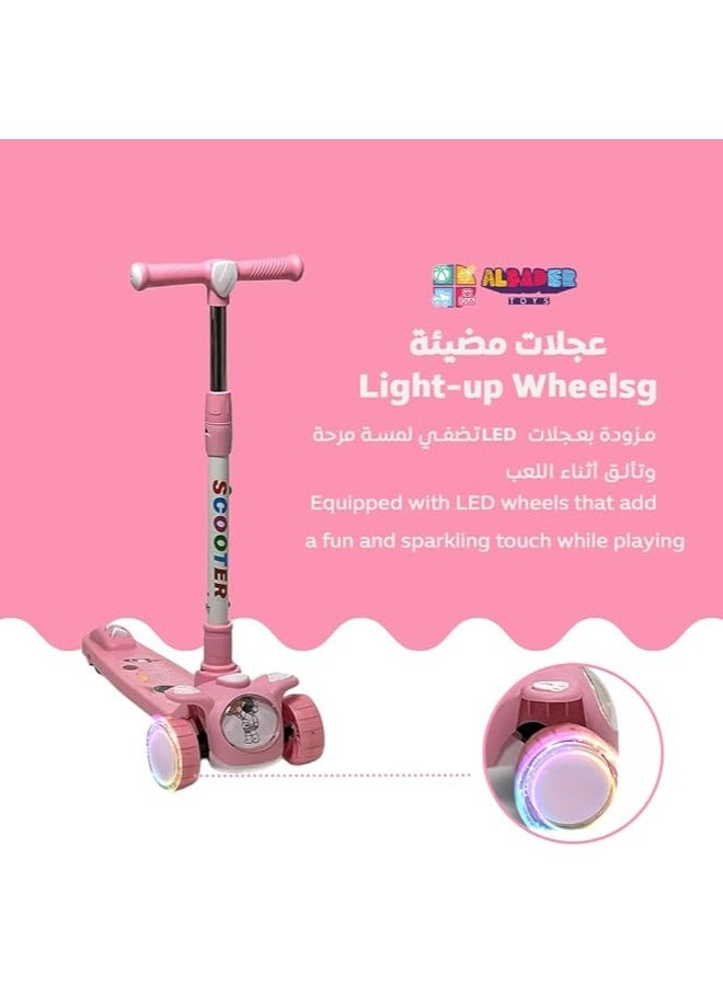 البدر سكوتر يدوي سريع من البدر، سكوتر بليز برو من بلاستيك PVC، سكوتر توازن قابل للطي، سكوتر دفع بمقبض قابل للتعديل، خفيف الوزن ومضاد للانزلاق، سكوتر هدية للاطفال الصغار - Image 3