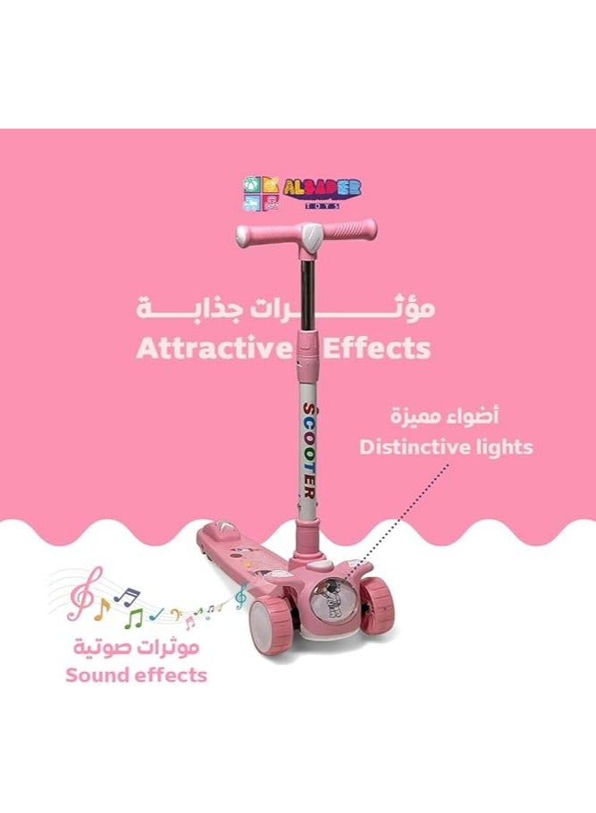 البدر سكوتر يدوي سريع من البدر، سكوتر بليز برو من بلاستيك PVC، سكوتر توازن قابل للطي، سكوتر دفع بمقبض قابل للتعديل، خفيف الوزن ومضاد للانزلاق، سكوتر هدية للاطفال الصغار - Image 4