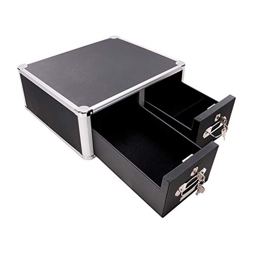 Vaultz Locking 4 x 6 Index Card Cabinet, Double Drawer, Black (VZ01395) - Image 3