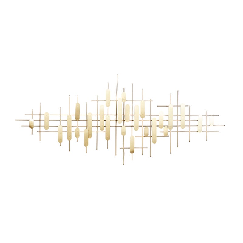 CosmoLiving by Cosmopolitan CosmoLiving by Cosmopolitan Metal Geometric Home Wall Decor Geometric Layered Wall Sculpture Wall Art 58 x 2 x 25 Gold 
