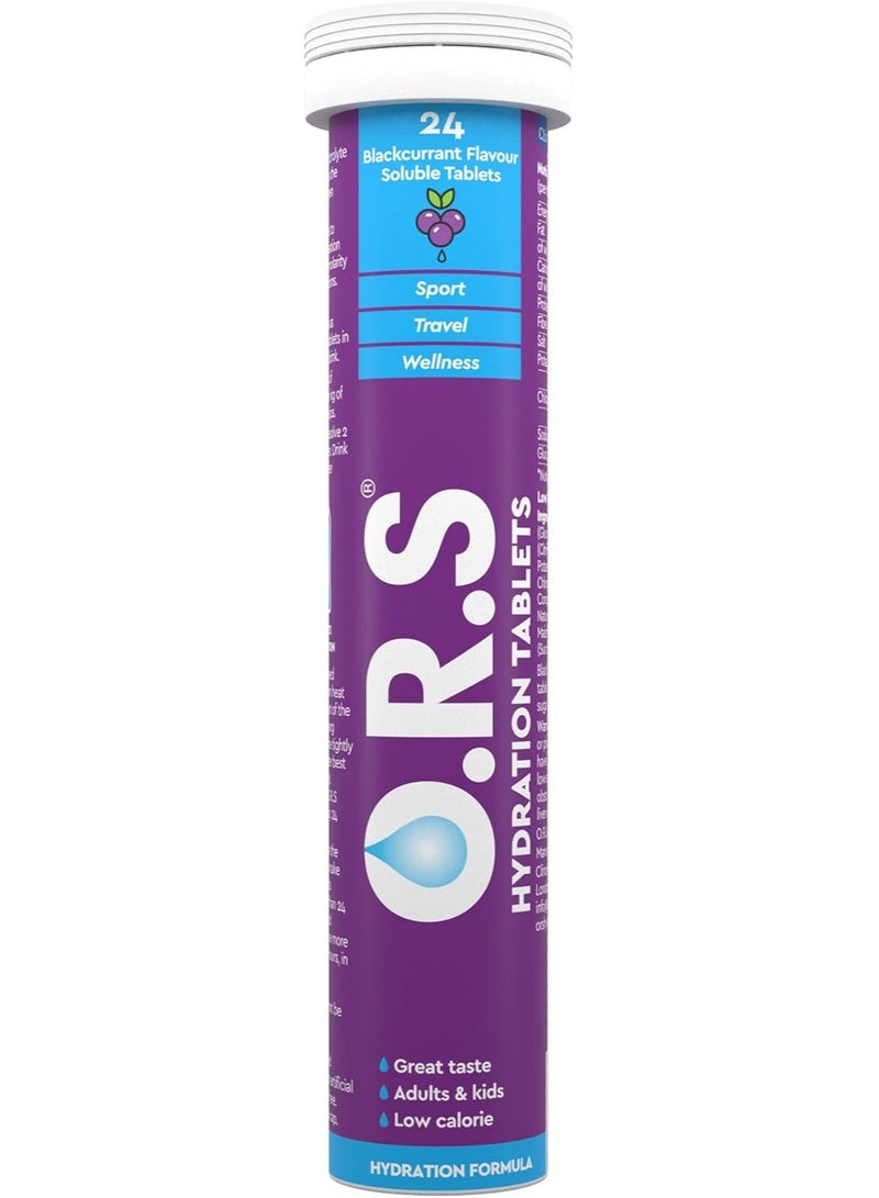O.R.S Hydration Tablets -Blackcurrant Flavor -24 Count Pack - Image 1