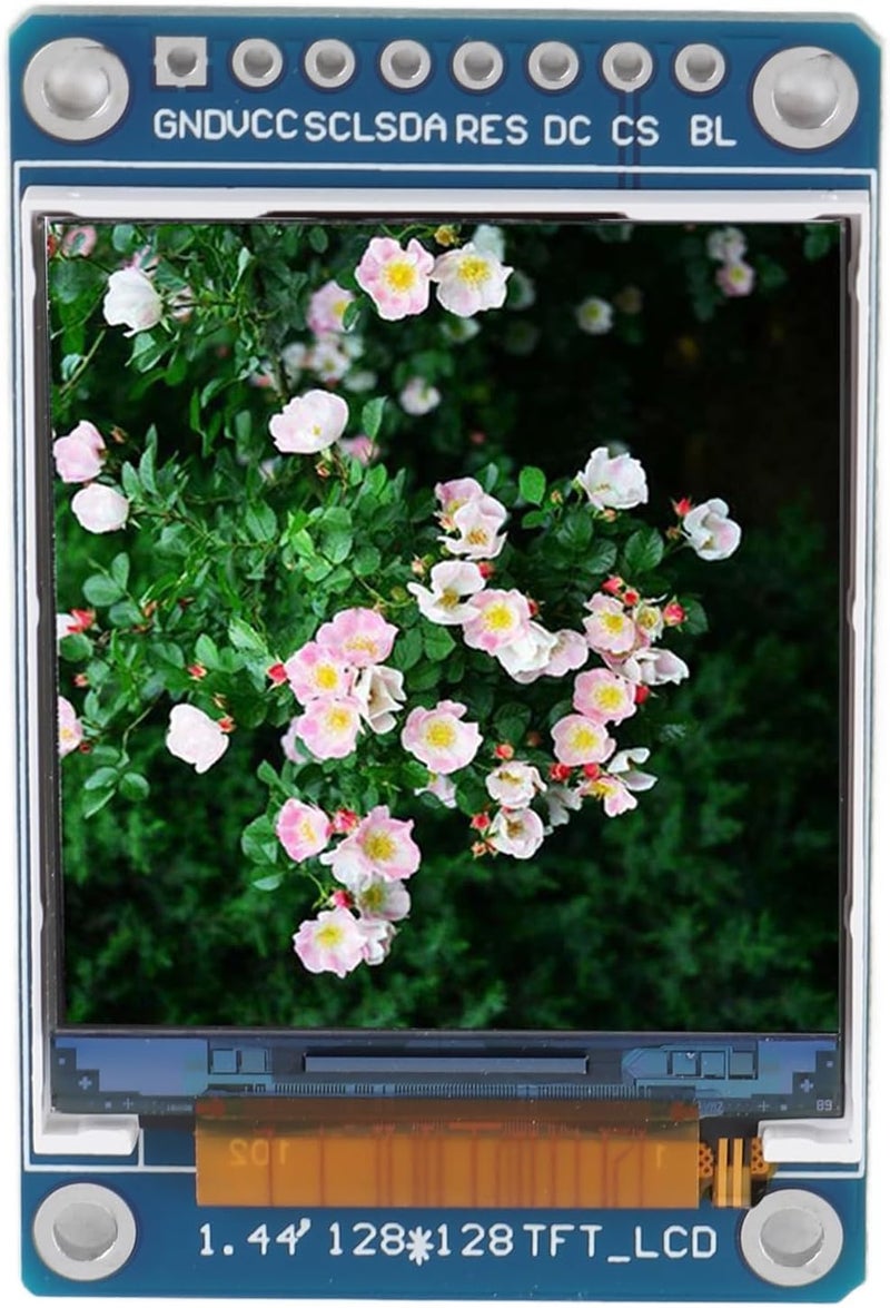 1.44 Inch LCD Display Screen, 128RGB x 128 Resolution, Serial Peripheral Interface - High Stability with ST7735S Driver IC, Compact Size for Embedded Projects - Image 2