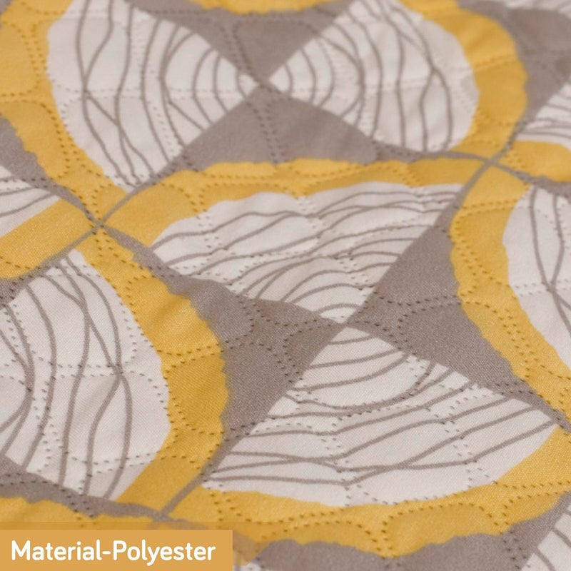 HOKIPO Printed Quilted Sofa Arm Cover Pack of 2 Windmill Cyber Yellow NEW800LD22 - Image 3