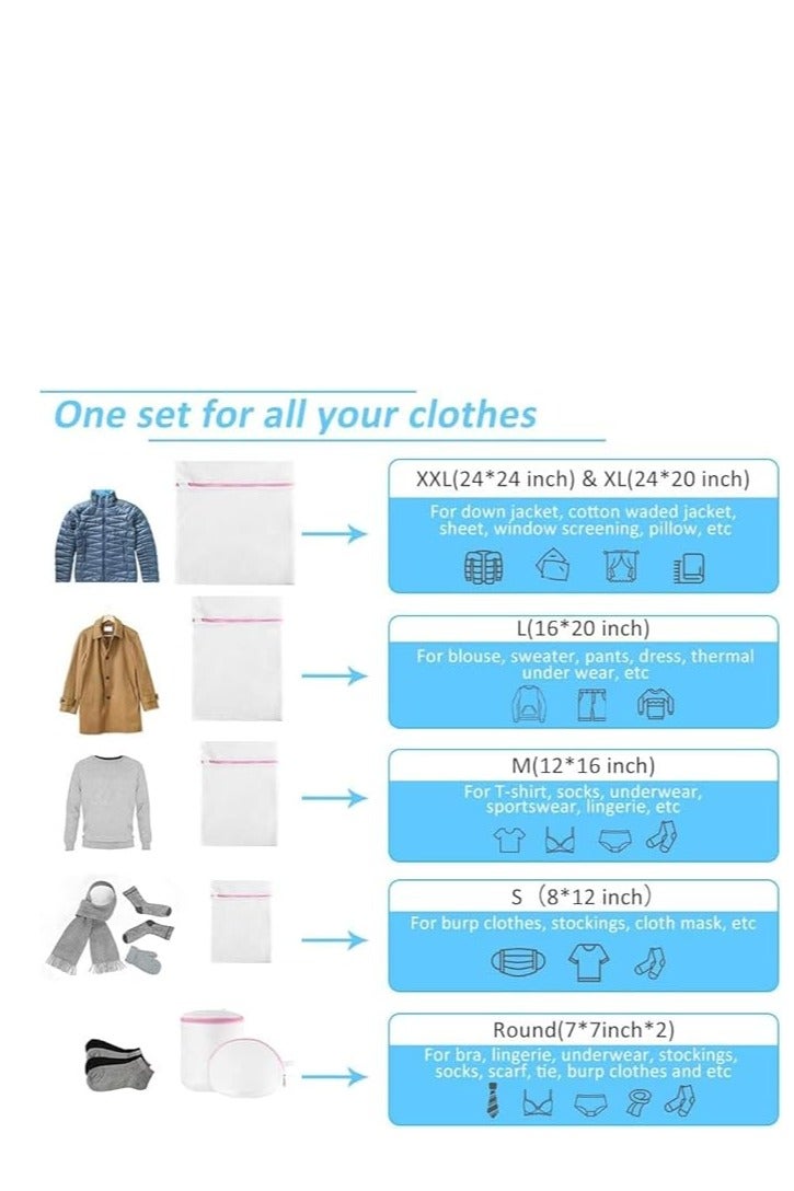 Beone 7Pcs Mesh Laundry Bags for Delicates with Premium Zipper, Travel Storage Organize Bag, Clothing Washing Bags for Laundry, Blouse, Bra, Hosiery, Stocking, Underwear, Lingerie  - Image 3