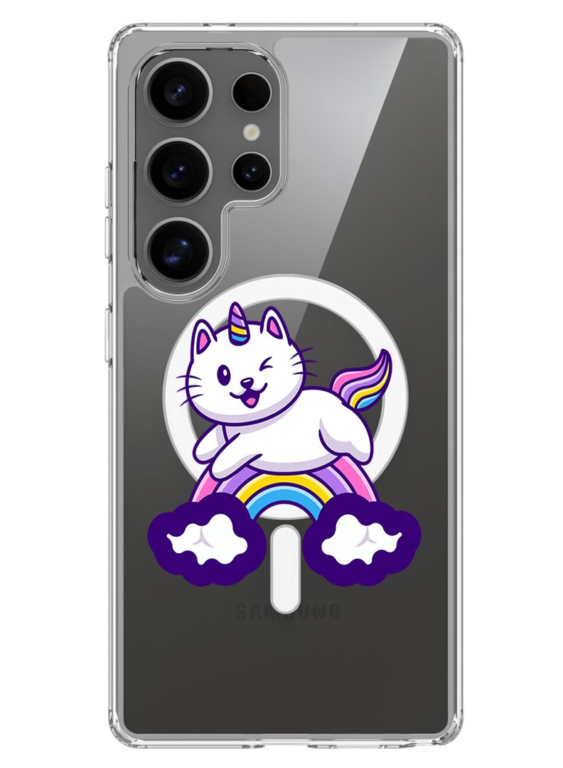 Theodor Magnetic Case for Samsung Galaxy S25 Ultra 6.9-inch Compatible with MagSafe Wireless Charging, Shockproof Phone Bumper Cover Cute Unicorn - Image 1
