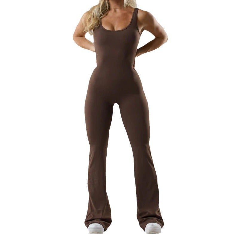 Fashion Tight Yoga Jumpsuit Casual Hollow Seamless Sports Slim Fit Slim Jumpsuit - Image 5