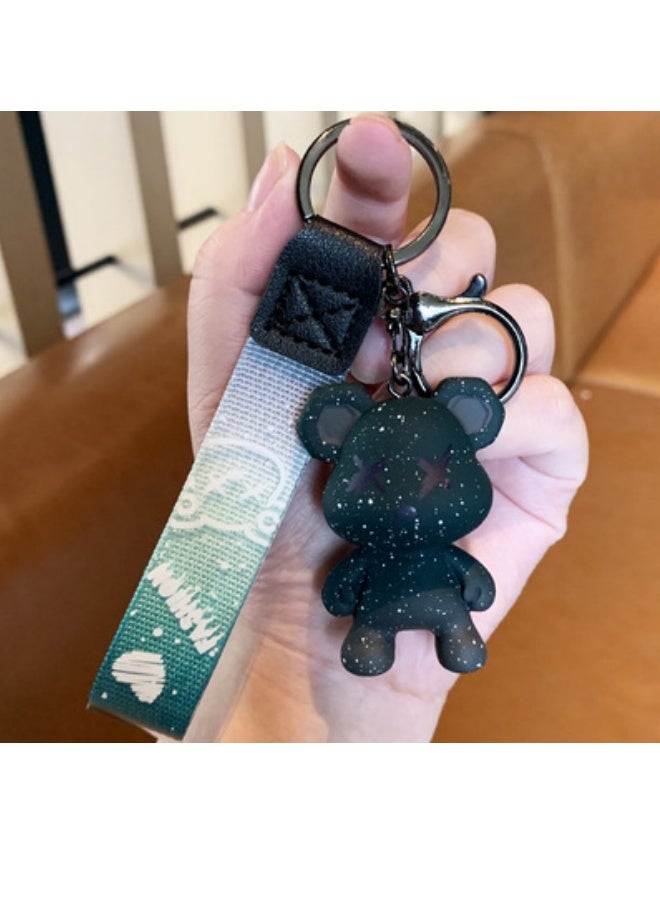 Colorful Chameleon Bear Keychain Green - Image 1