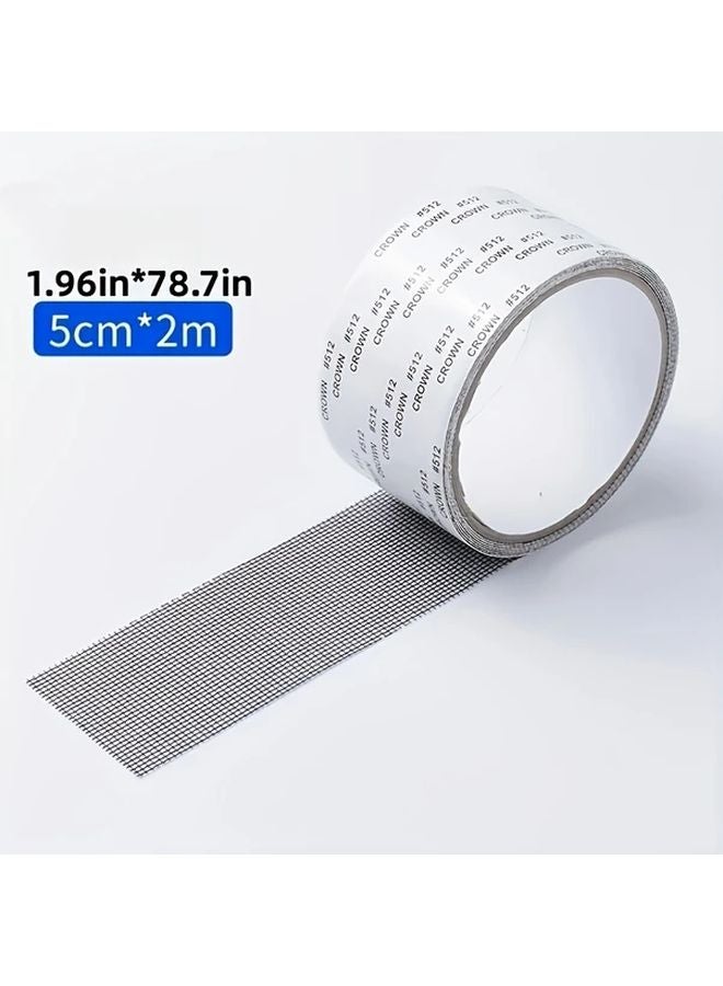 Gray Self Adhesive Mesh Tape For Repairing Window Screens And Keeping Insects Out - Image 1