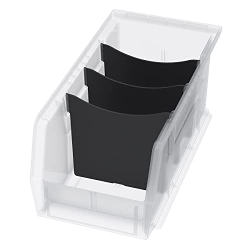 Akro-Mils 41230 Plastic Width Dividers for AkroBins Stackable Storage Bins Model 30230, Custom Storage Inserts for Tools, Crafts & Supplies, 6-Pack, Black - Image 3
