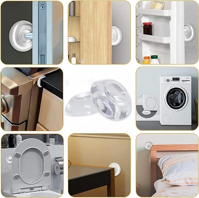 VIVUE 6PCS Silicon Wall Protector 10Pcs Transparent 224 inch Strip Door Handle Bumper Soft Wall Protector Self Adhesive Door Knob for Wall Shield Guard Sliding Clear Door Bumpers Stopper Silencer Combo  - Image 4