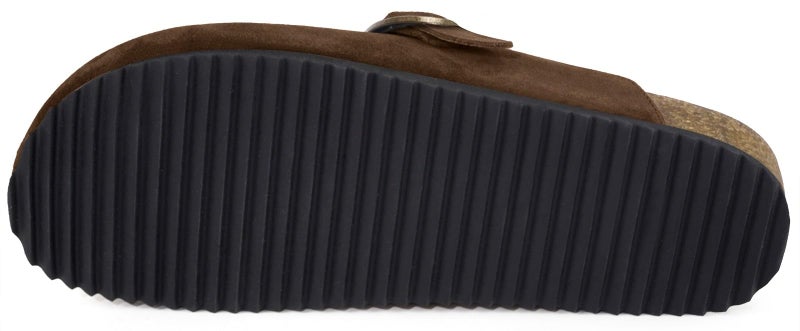 Intini Womens Suede Clogs Mens Leather Mules Cork Footbed Sandals Potato Shoes with Arch Support Coffee - Image 4