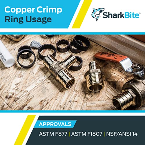 SharkBite 1/2 Inch Copper Crimp Rings, Pack of 100, PEX Pipe, PE-RT, 23102CP100 - Image 5