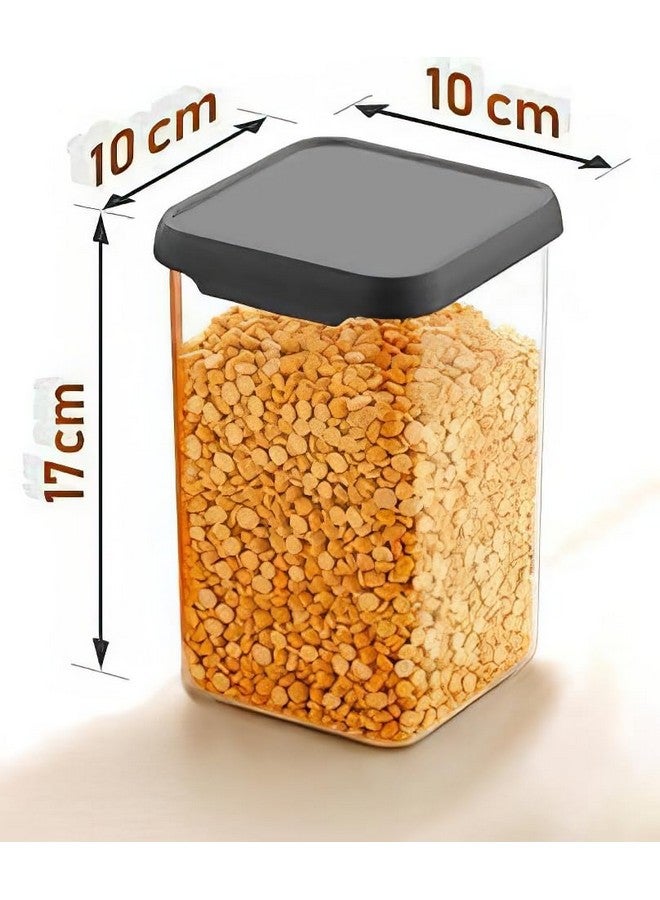 KWER Air Tight Containers Storage Set For Kitchen, Storage Box and Organiser, Kitchen Accessories Items for Home, Pantry Organization, BPA-Free(Pack Of 6, Black, 1200 ml, Plastic) - Image 3