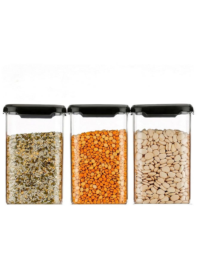 KWER Air Tight Containers Storage Set For Kitchen, Storage Box and Organiser, Kitchen Accessories Items for Home, Pantry Organization, BPA-Free(Pack Of 6, Black, 1200 ml, Plastic) - Image 5