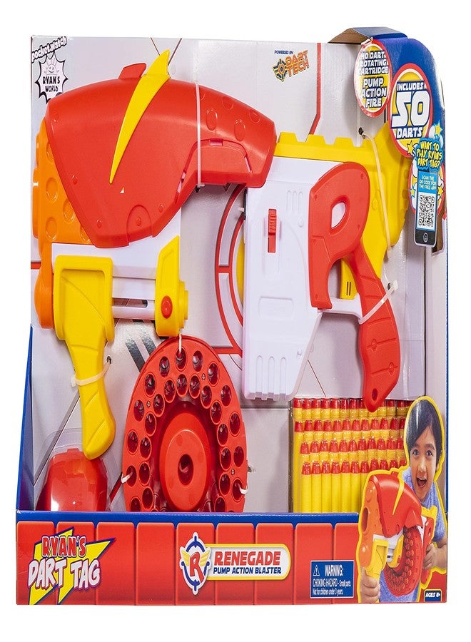 Ryan's World Foam Dart Tag Renegade Rapid Fire Barrel Blaster , Red - Image 3