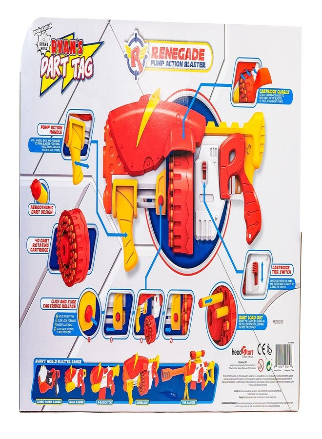 Ryan's World Foam Dart Tag Renegade Rapid Fire Barrel Blaster , Red - Image 4