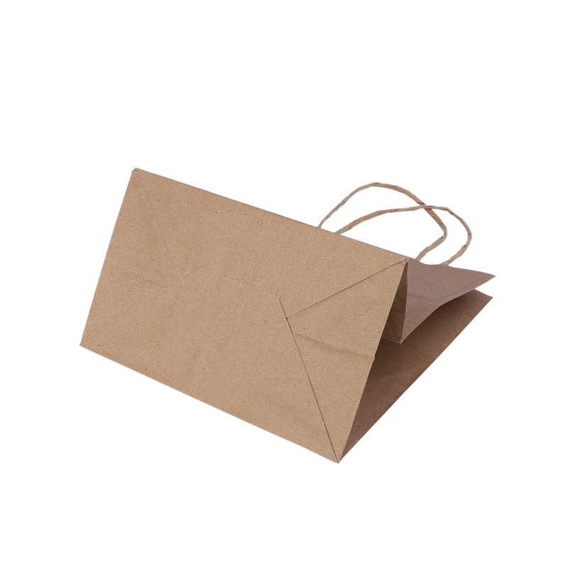 e kysa basics أكياس كيسا الأساسية من الورق الكرافت البني لحمل/هدية/قماش/بقالة مع مقابض - 8 * 5 * 9 بوصات، عبوة من 15 قطعة - Image 5