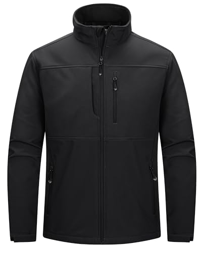 33,000ft Men's Lightweight Softshell Jacket Warm Fleece Lined Windbreaker Waterproof Soft Shell for Outdoor Hiking - Image 1