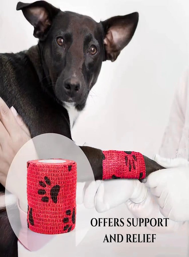 PETS EMPIRE Paw Print Wrap Tape Bandage, Self-Adhesive, Pack of 6 - Image 2
