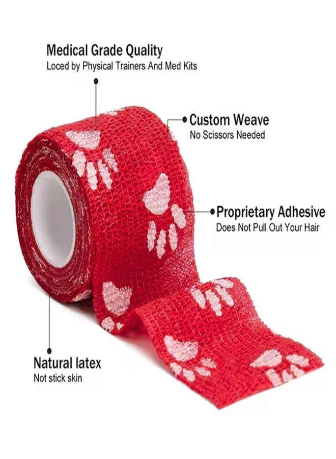 PETS EMPIRE Paw Print Wrap Tape Bandage, Self-Adhesive, Pack of 6 - Image 5