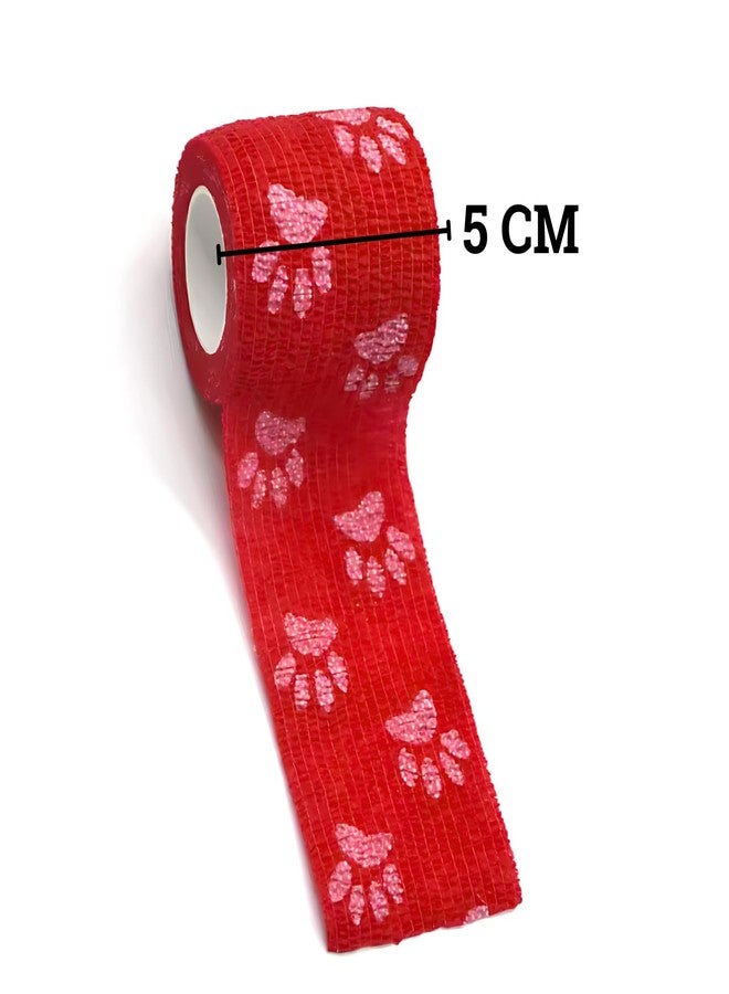 PETS EMPIRE Paw Print Wrap Tape Bandage, Self-Adhesive, Pack of 6 - Image 3