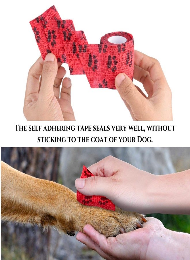 PETS EMPIRE Paw Print Wrap Tape Bandage, Self-Adhesive, Pack of 6 - Image 4