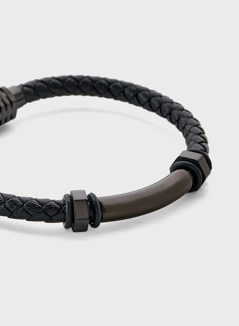 Robert Wood Genuine Leather Bracelet