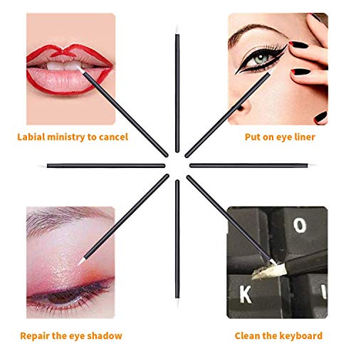 NESA Disposable Makeup Brush Set (Fine Eyeliner Makeup Brushes Applicator Lip Liner Brushes 50 Pcs) - Black - Image 5