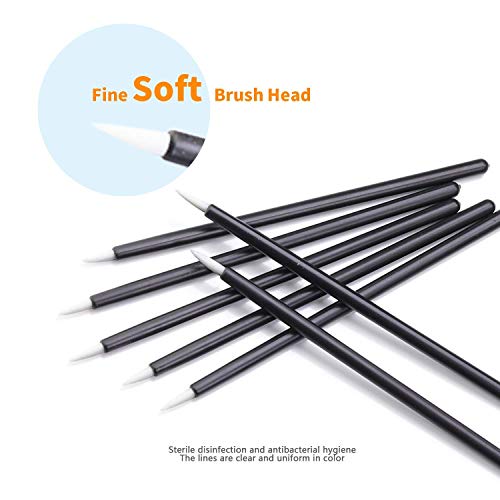 NESA Disposable Makeup Brush Set (Fine Eyeliner Makeup Brushes Applicator Lip Liner Brushes 50 Pcs) - Black - Image 2